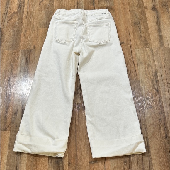 RISEN JEANS WOMENS CREAM WIDE LEG CUFFED JEANS Sz 7/28 - Picture 3 of 12